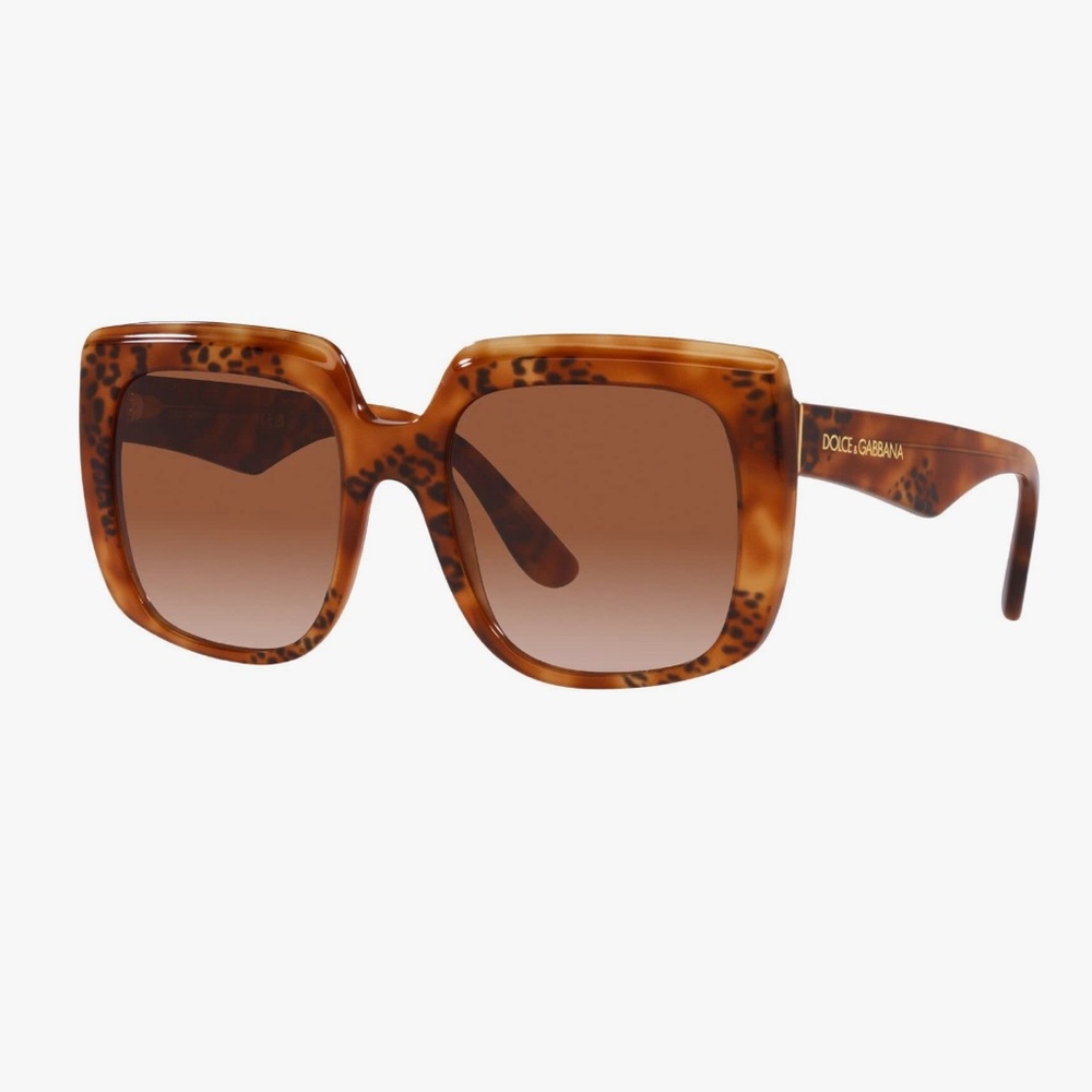 Dolce & Gabbana Havana Animal Print Shaded Sunglasses